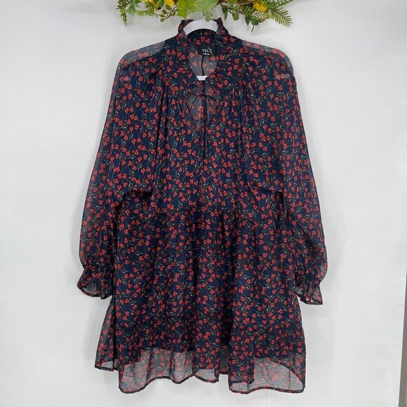 VICI Curves Ahead FLORAL TIERED BABYDOLL DRESS Size Medium - Picture 2 of 8